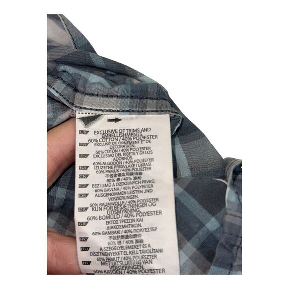 511 Tactical Shirt Mens Size Medium Blue Plaid Snap Button Short Sleeves 5.11 - Picture 3 of 7